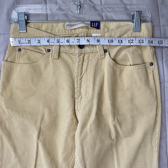 Vintage Gap Corduroy Cropped Bootcut Pants Size 2 Yellow Cotton Y2K 2000… - Picture 3 of 10